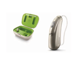 充電式補聴器と充電器